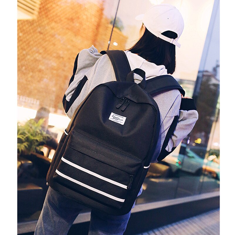 Collège filles sacs d'école pour adolescents collège lycée sac à dos femmes sac pour l'école adolescent étudiant Bookbags grand Nylon noir