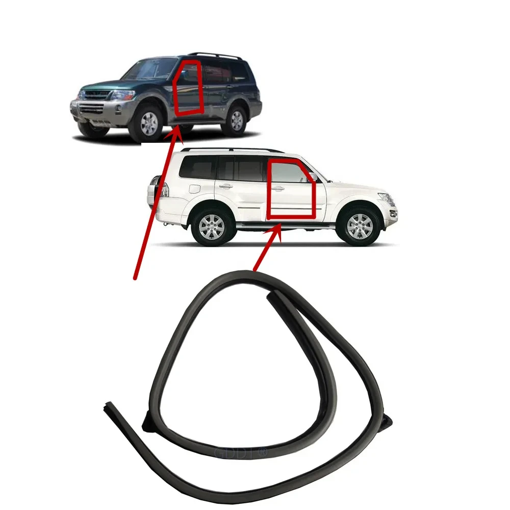 1 Stück schwarze Gummidichtung nur für Pajero 5 Türen V70 5725A113 Pfostenleiste für Montero V90 WeatherStrip Öffnung innen für Shogun