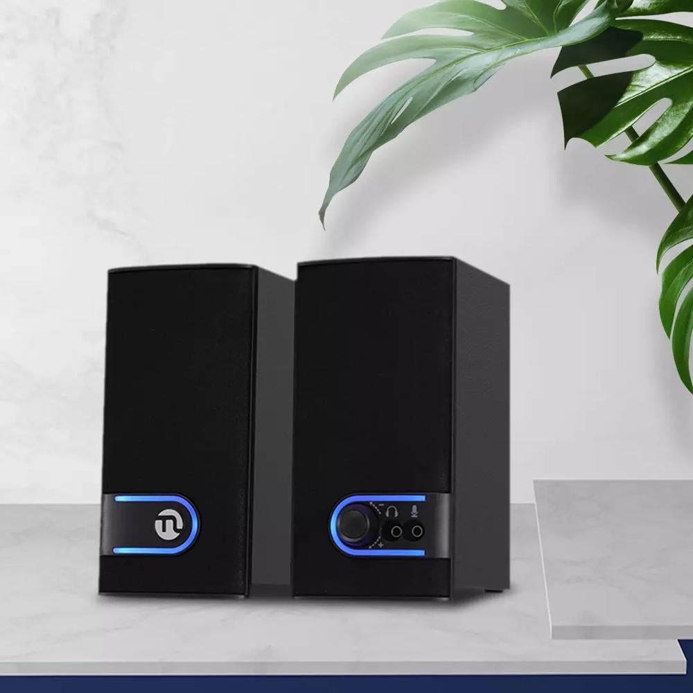 Original Youpin Ningmei Active Multimedia Speakers HX201 USB Powered 2.6 inch Speaker Unit Stereo Surround Laptop Music Speaker: Black