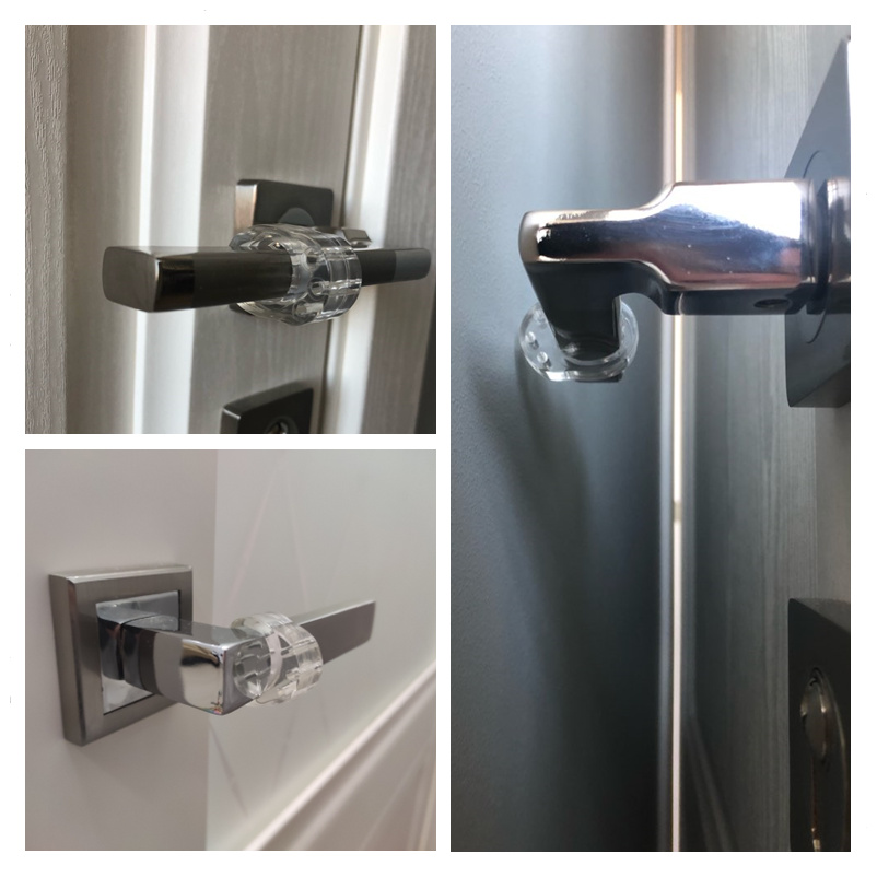 Alças rolha de porta de silicone gel batente de porta transparente proteção de parede maçaneta da porta pára-choques protetor de móveis almofada alça buffer