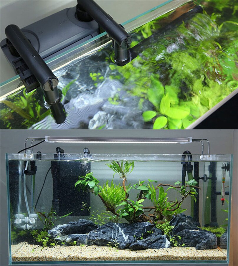 Eksternt filter hænge på bagsiden filter akvarum filter akvarium filter vægmonteret lille vandfaldsfilter elektrisk 220-240v