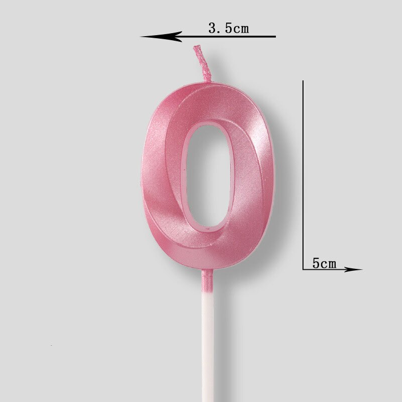 Rose pink Number Candles Party Cake Topper Candle Kids Baby Birthday Anniversary Party Decoration: number 0