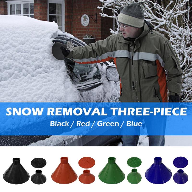 Auto Car Magic Window Windshield Car Ice Scraper Shaped Funnel Snow Remover Deicer Cone Deicing Tool Scraping ONE Round