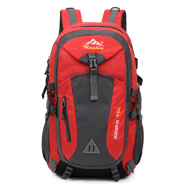 40L Waterdichte Usb Opladen Klimmen Unisex Mannelijke Reizen Mannen Rugzak Mannen Outdoor Sport Camping Wandelen Rugzak Schooltas Pak: Rood