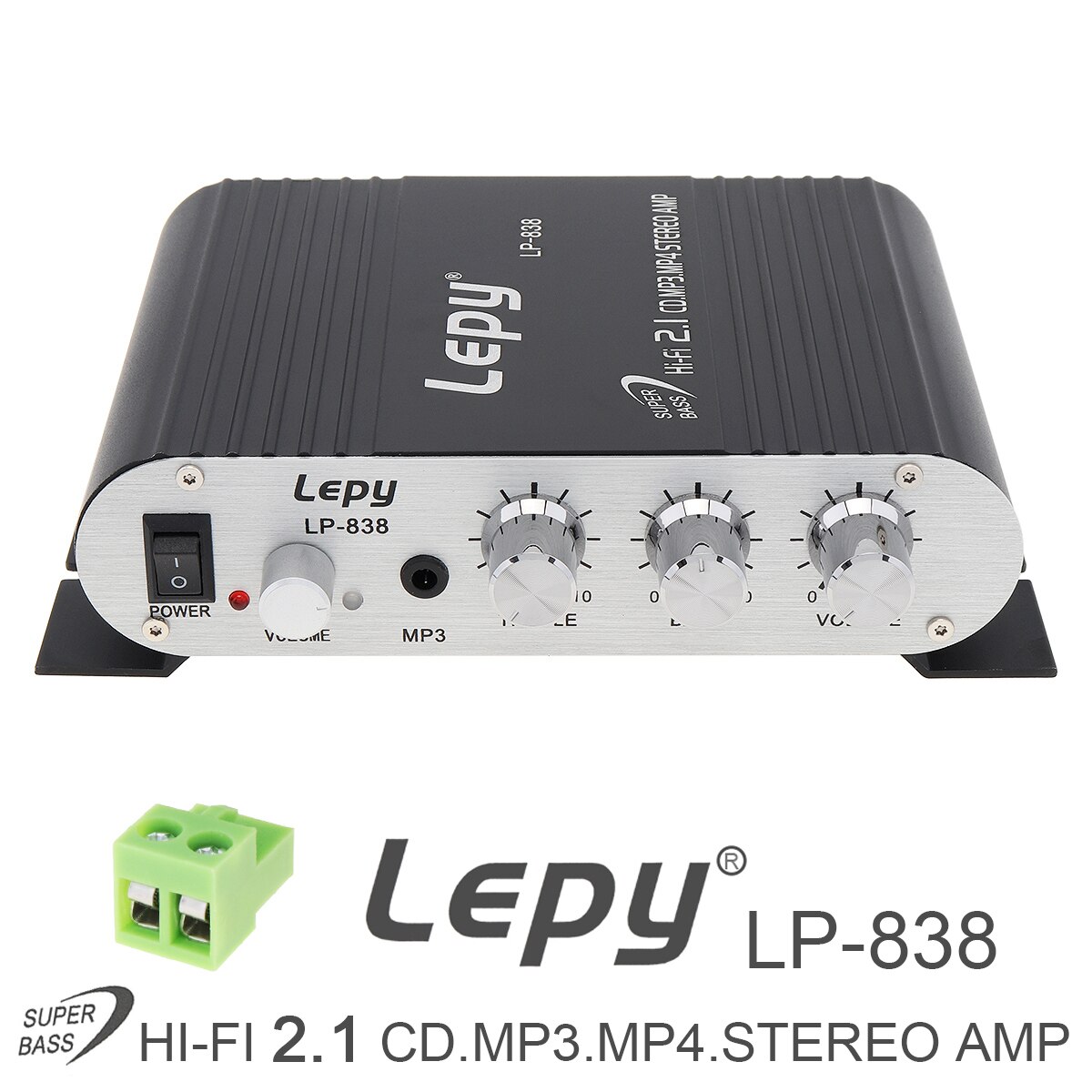 Lepy Lp-838 Auto Versterker 12V Hi-Fi 2.1 Versterker Booster Radio Cd MP3 MP4 Stereo Amp Bass Speaker speler Voor Car Home