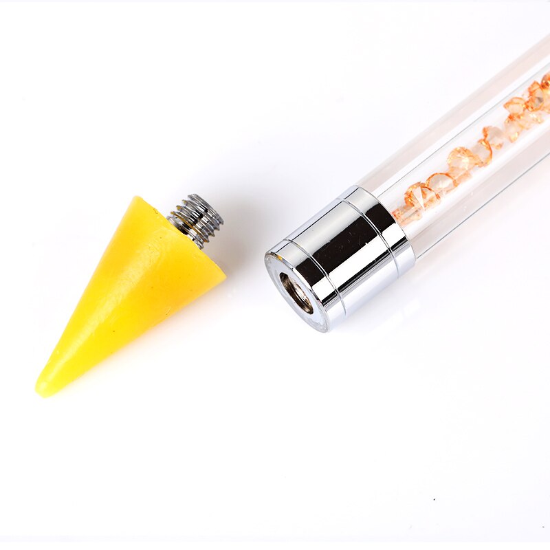 1Pc Austauschbare Nagel Punktierung Stift Kopf Wachs Bleistift Kopf Nagel Perlen Strass Edelsteine Kristall Pflücker Manikübetreffend Nagel Kunst Werkzeuge