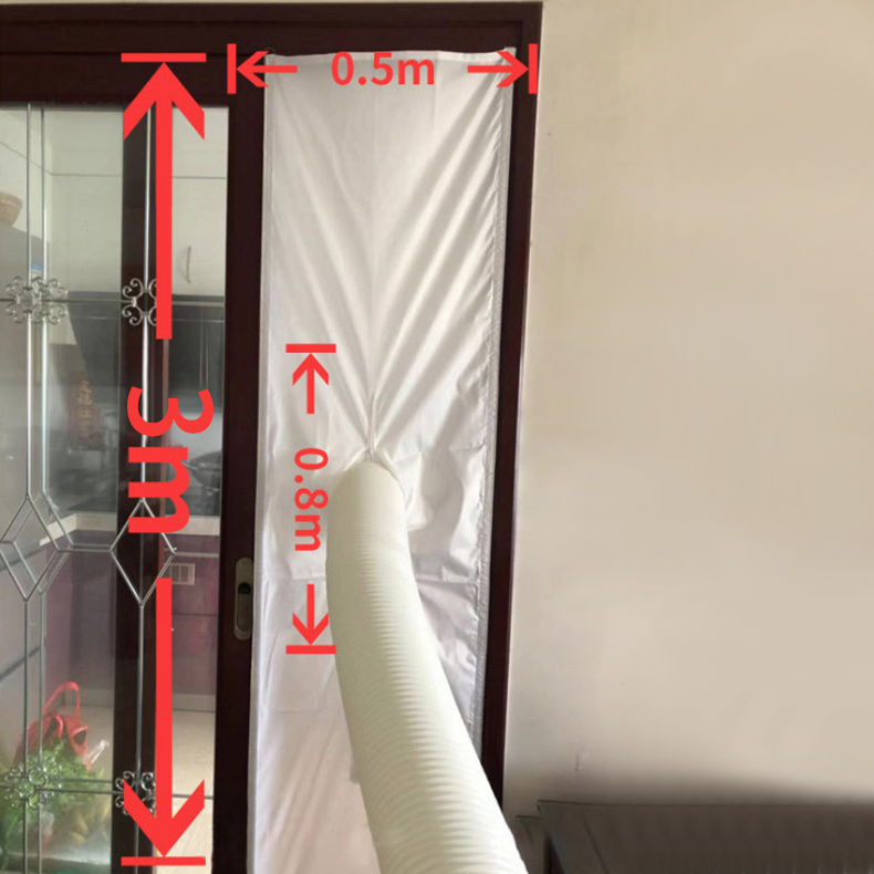 Plaque de tissu de verrouillage de 3M – 5.6M, pour climatisation, déflecteur souple, fenêtre anti-moustique, porte coulissante pour climatiseur mobile: 300-50CM