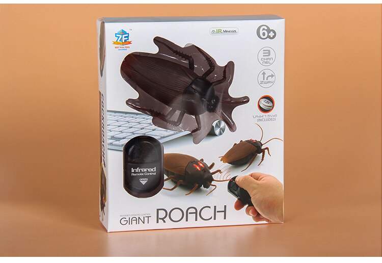 [Funny] Joke toy Remote control animal LED light RC insects Ant Cockroach Spider electronic pet robot model Prank toy Trick toy: Cockroach