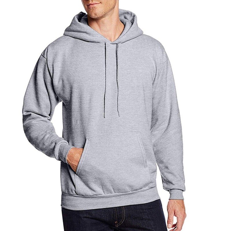 Mannen Katoen Mode Hoodie Sport Training Hoodie Trui: Lirht grey
