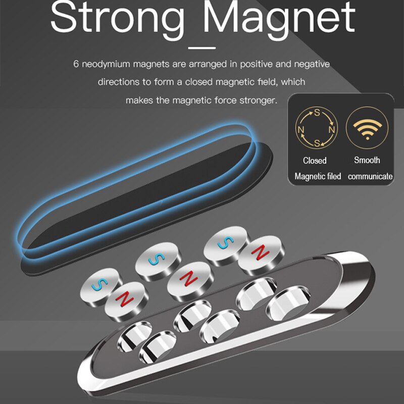Oppselve Mini Strip Shape Magnetic Phone Holder Stand For iPhone Huawei Xiaomi Wall Metal Magnet Car Mount Dashboard Car Holder