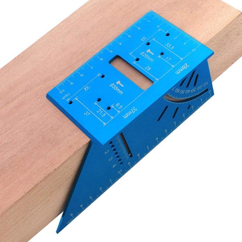 Woodworking Ruler Protractors Square Layout Miter 45 + 90 Degree Metric Gauge Hand Tool Measuring Gauging Accessories