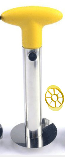 Stainless Steel Pineapple Corer Slicer Spiral Cutter Fruit Corer Peeler Stem Remover Blades for Easy Coring Kitchen Tools: yellow-slicer