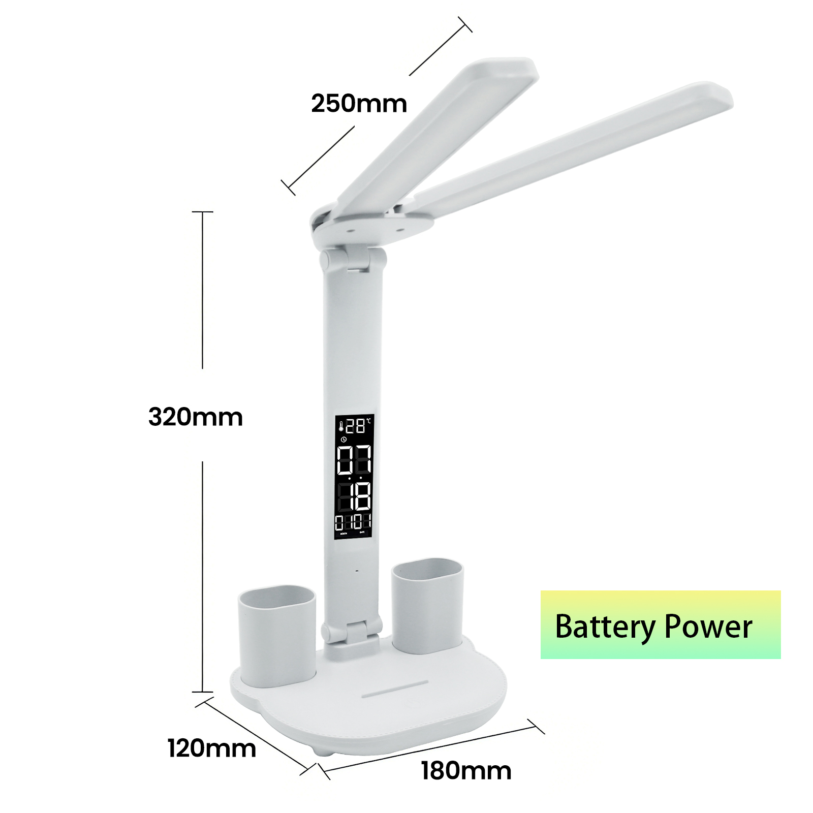 Aanraakbare dimbare LED bureaulamp USB opvouwbaar met oogbescherming CCT leeslamp met wekker nachtlampje kamer huisdecoratie: zwart