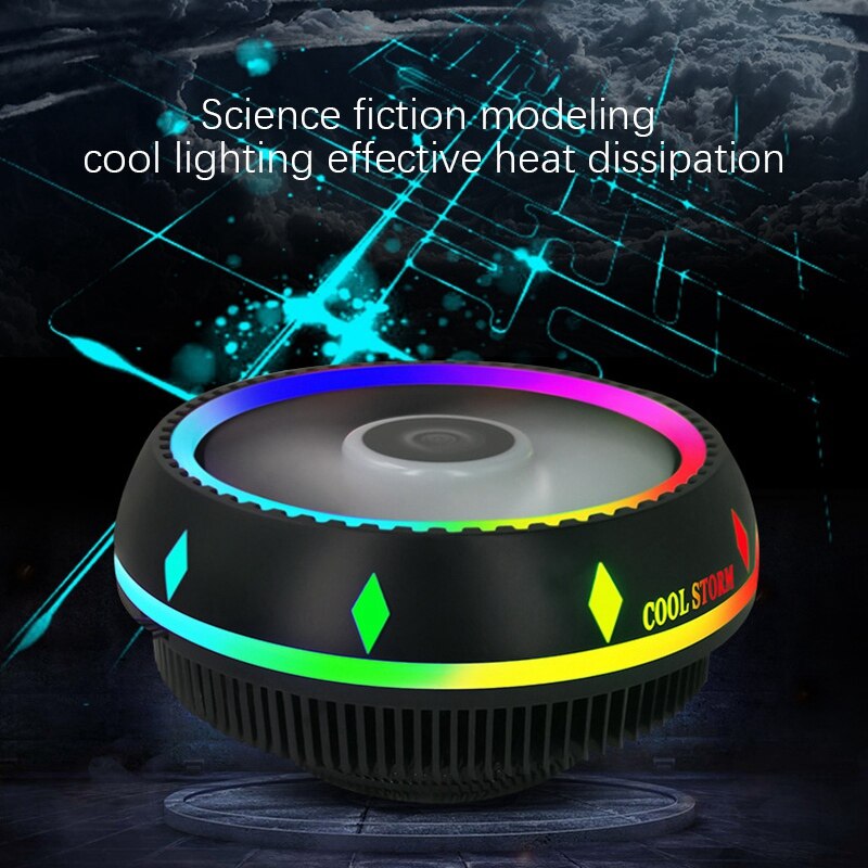 Cpu Fan, 3Pin Silent Down-Pressure Cooling Tower System Cpu Desktop Computer Radiator for Games, Office