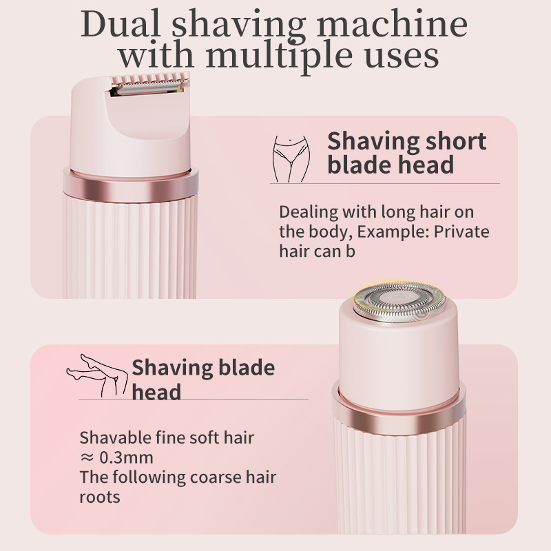 dubbele kopschraper, 2-in-1 haarremo Elektrische tondeuse voor dames, privégebied onder de oksels, beenhaar- en lichaamshaarschaar
