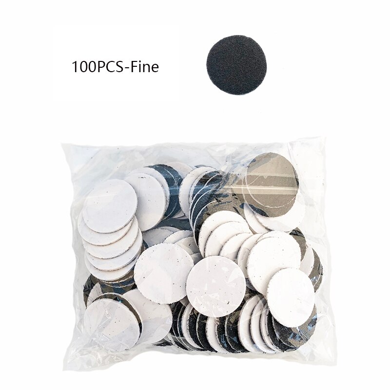 Râpe à ongles pour pédicure, lime à cuticules, ponçage des callosités, disques de 25mm, outil de soins des pieds, peau morte, papier de verre remplaçable, 1 pièce: 100pcs fine