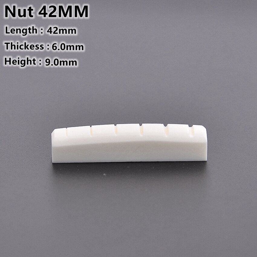 1pc 6 String Guitar Bone Nut and Bridge Saddle Made of Real Bone for acoustic/ electric guitar parts and accessories: WHITE