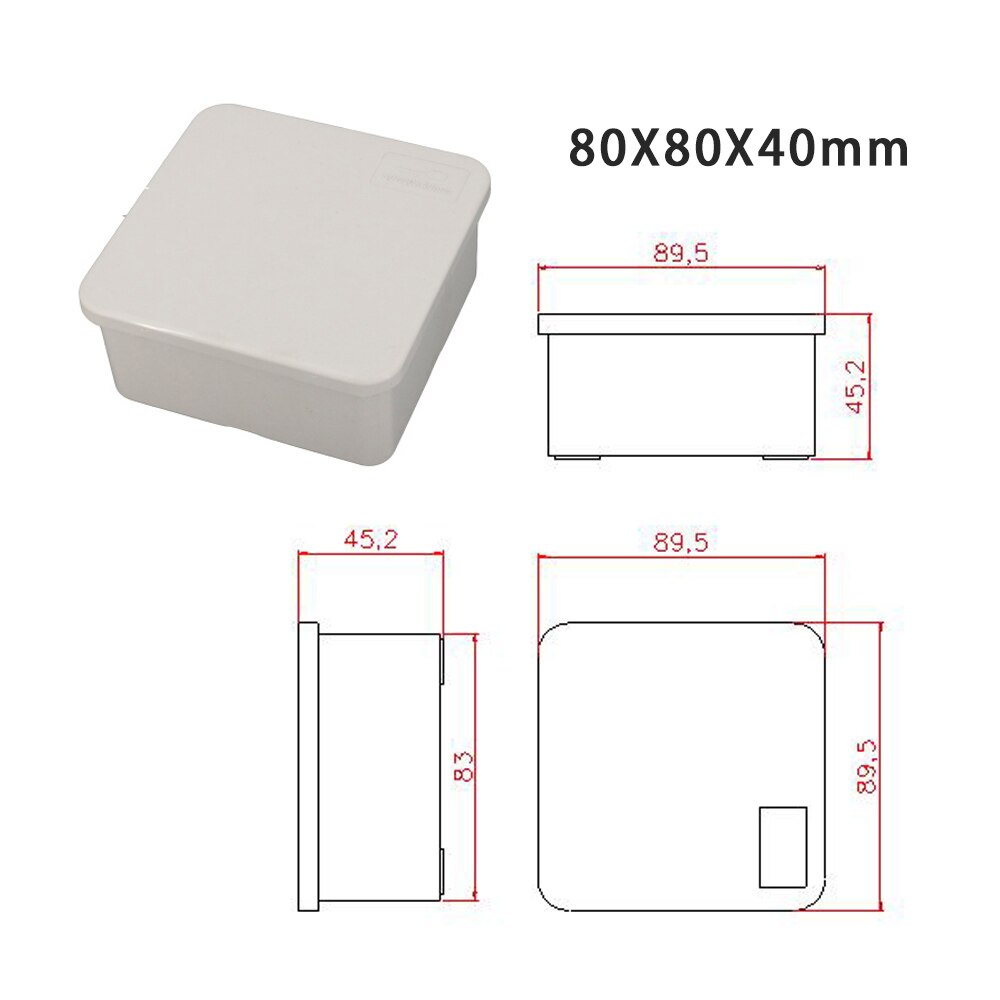 80*80*40 Waterproof Junction Box Plastic IP65 DIY Outdoor Electrical Connection Box Cable Branch Box Normal 80x80x40