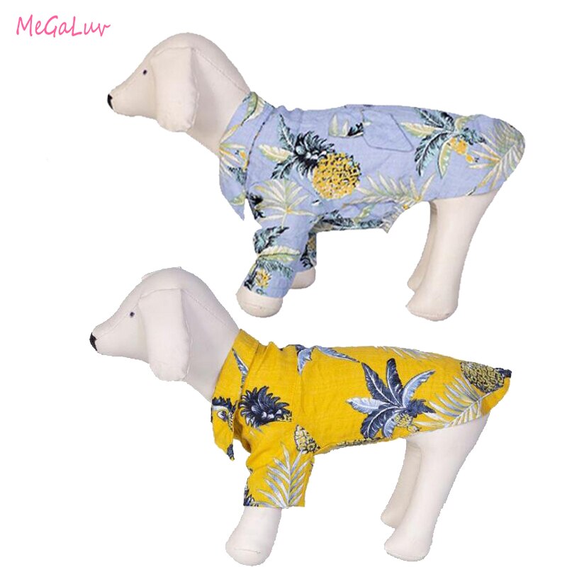 Sommer Haustier Hund Shirt Kleid hawaiisch Strand Blume Ananas aufbringen Hund Kleidung Für Kleine Mittelgroße Hunde Haustier Kostüm