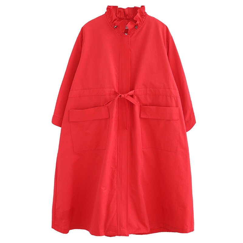 Kvinder jakker frakke plus size forår efterår stor størrelse cardigan kvindelige løse langærmede lommer lynlås tøj overtøj