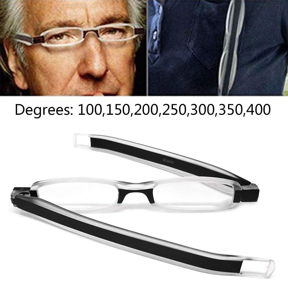 Unisex 360 graden draaibare opvouwbare leesbril anti-vermoeidheid presbyopische bril 1.0/1.5/2.0/2.5/3.0/3.5/4.0