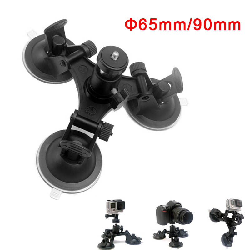 Super Tri-Cup Camera Suction Mount DSLR Action Cam Camcorder Car Wall Mount Holder for GoPro Hero 5/4/3+/3/ SJCAM SJ4000 GDeals