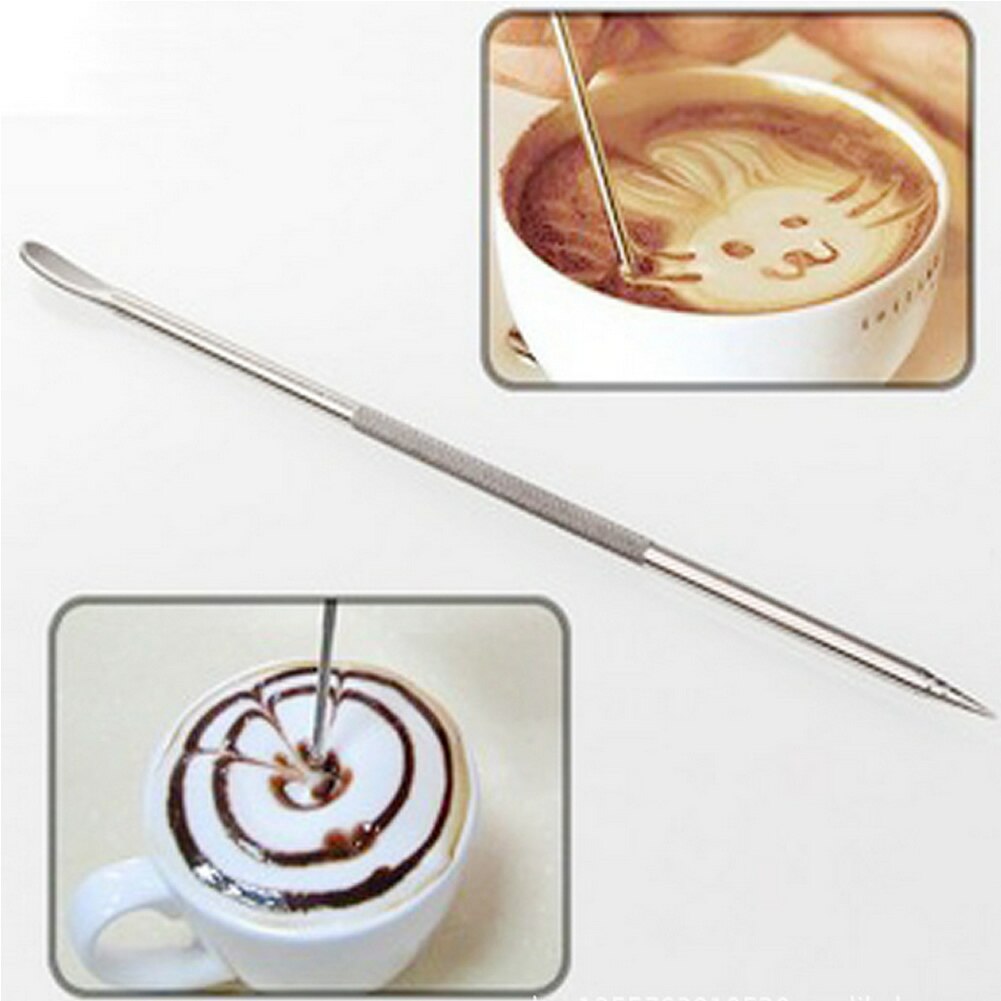 Kaffe latte rustfrit stål kunst pen værktøj espressomaskine cafe hjem køkken