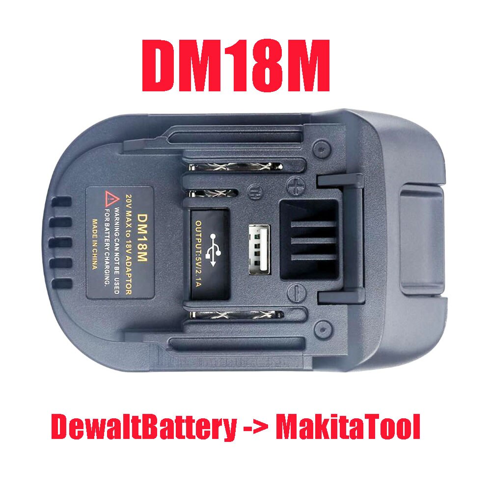 Adaptador DCB200 DM18M etc. Convertidor Utiliza batería de iones de litio Dewolt 18V en Makita Milwaukee Busch Ryobi Hitache Metabo Worx Alex herramienta: DM18M