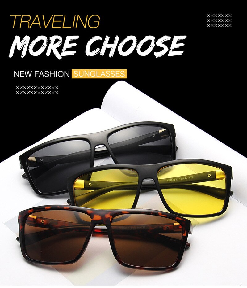 1pc herre rektangel solbriller firkantede køresolbriller spejlskærme briller oculos de sol  uv400 gafas