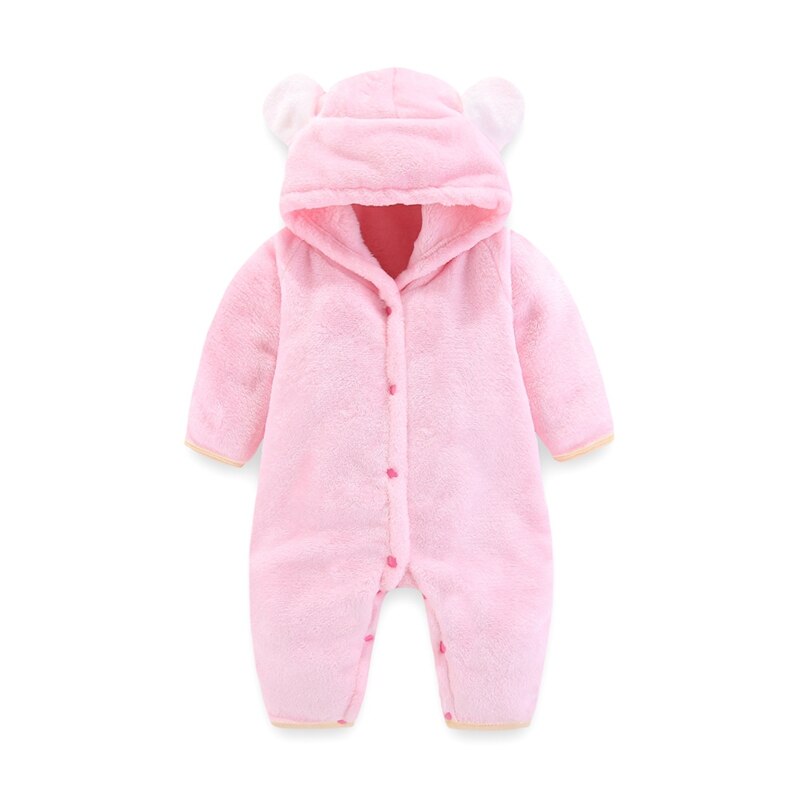 Baby Jongen Meisje Winter Leuke Cartoon Oor Hoodie Romper Bodysuit Casual Lange Mouw Bovenkleding: C / 9m