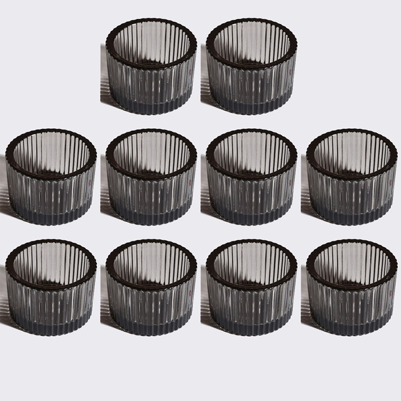 Pack of 10 Glass Small Tea Light Candle Holder for Table Decor,Home Decor,Church Housewarming Candle Pillar Holder Brown: Navy Blue