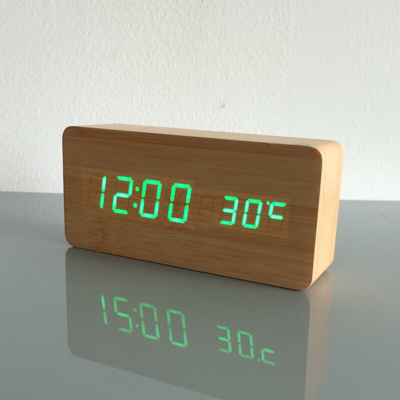 Beste High-End Klokken, Thermometer Wekker Led Digital Voice Tafelklok, 13 Kleuren Digitale Klok Batterij/Usb Power