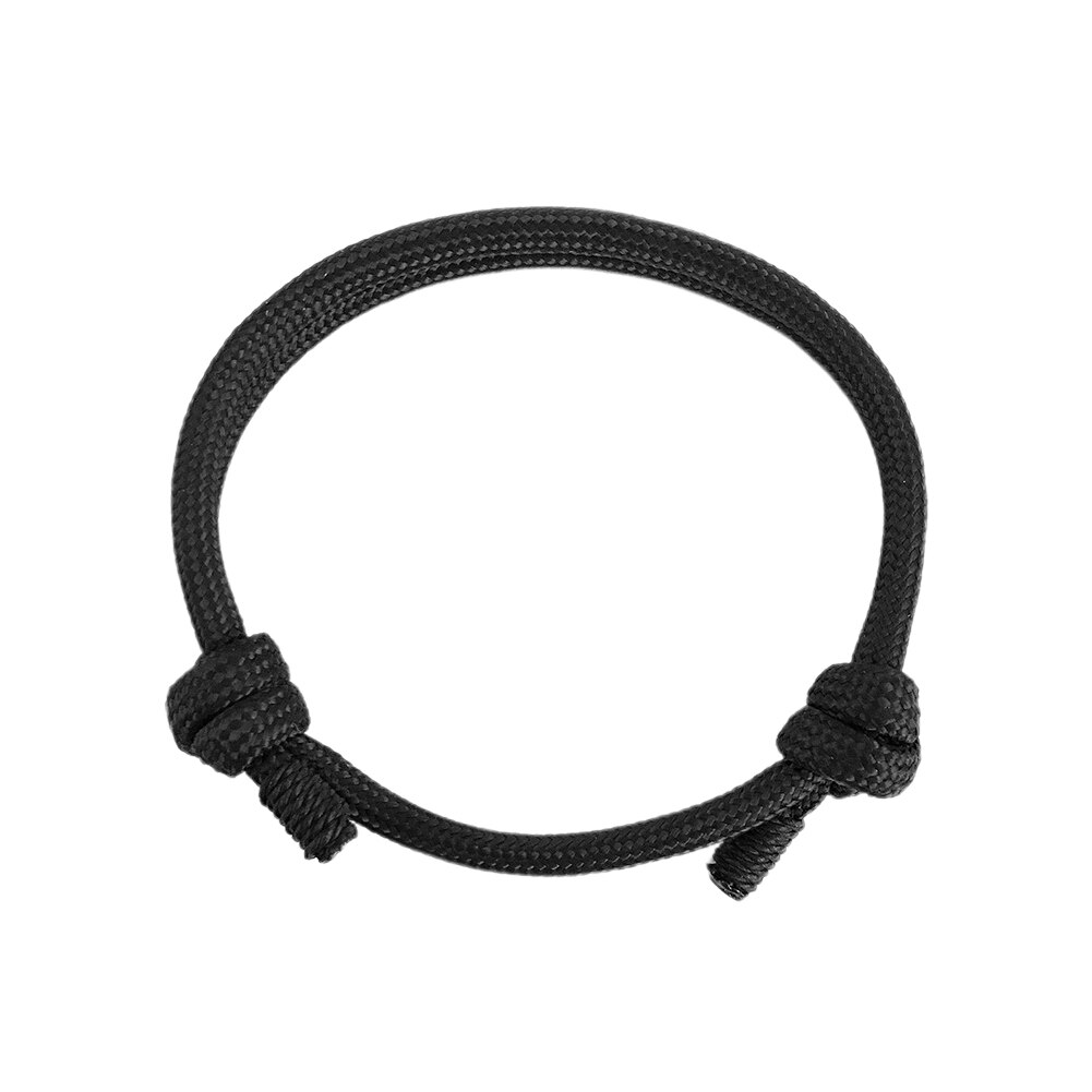 Marin Bracelet léger Simple fait à la main Passion nautique tressé Bracelet bricolage résistant à l'usure artisanat corde réglable: Black