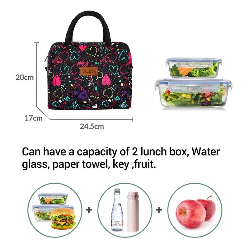 Winmax Große Mittagessen Taschen für Frauen Kinder Thermische Isolierte Tote Kühler Handtasche Bento Beutel Container Lebensmittel Lagerung Kühler Lunch Bag