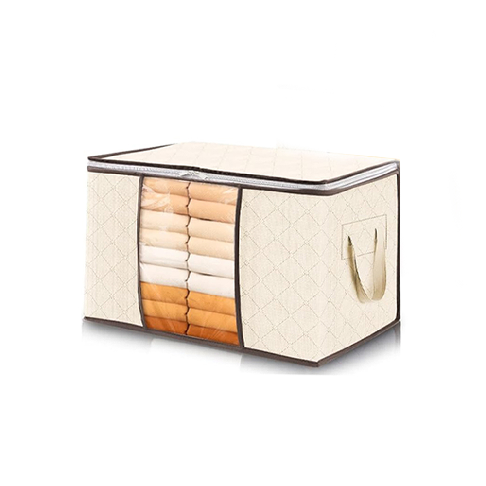 Clothes Storage, Foldable Thick Fabric Blanket Storage Bags, Storage Containers for Organizing Bedroom, Closet, Comforter: VIOLET/紫罗兰