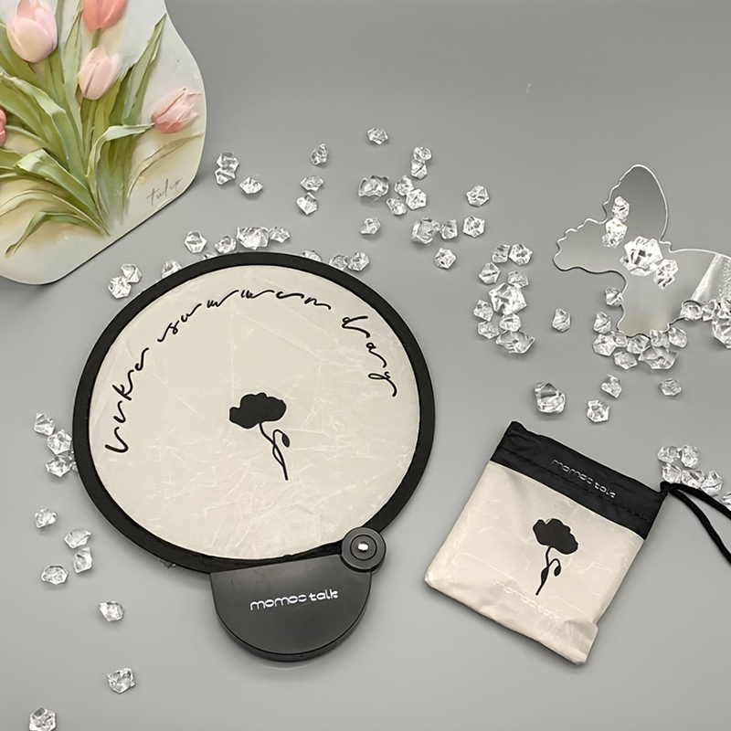 Draagbare draagbare opvouwbare ventilator met opbergtas, compact en draagbaar, geschikt voor buitenactiviteiten in de zomer voor reizen in de zomer