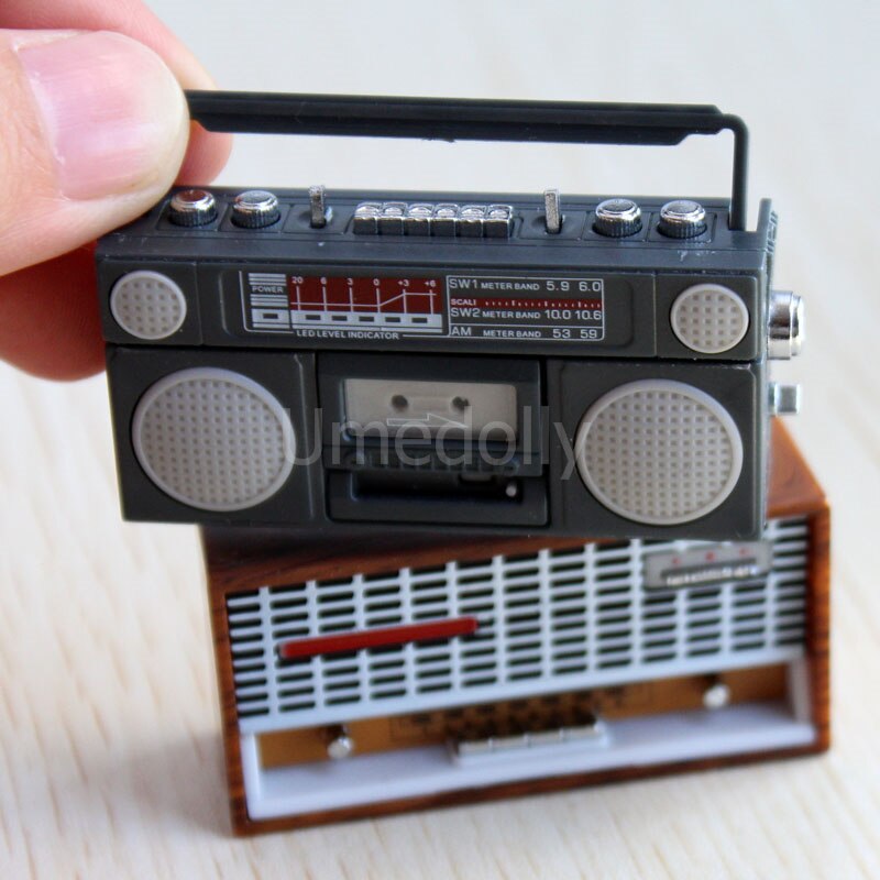 Sød 1/12 skala miniature dukkehus radio / mini båndoptager model  ob11 blyth dukkehus møbler dekoration tilbehør legetøj