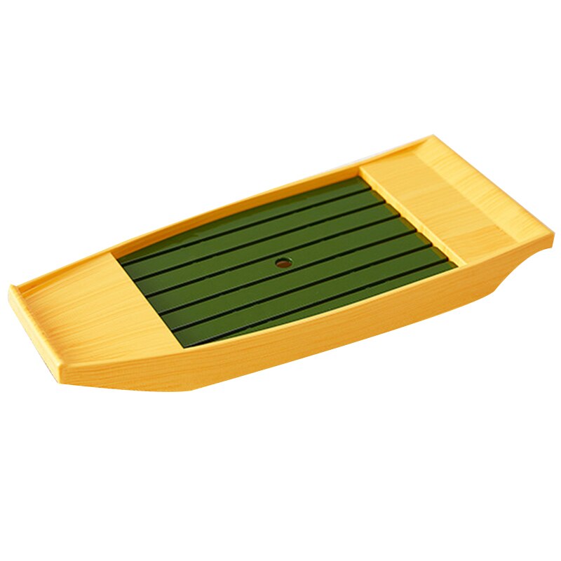 ABS Imitation Bamboo and Wood Dragon Boat Container Dragon Boat Sashimi Boat Dry Ice Boat Sushi Boat Sushi Container: Green