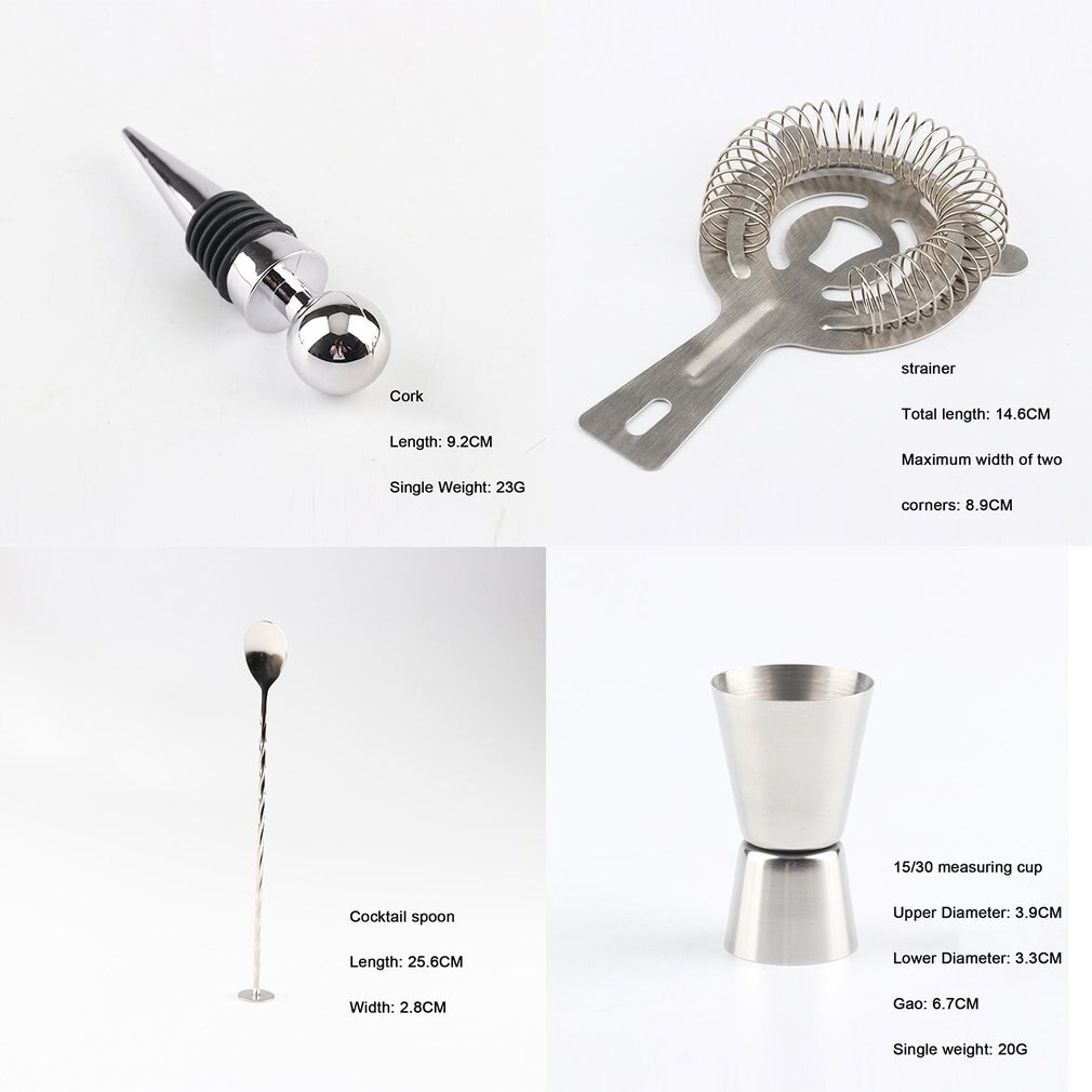 Kit de ustensiles de Bar avec support carré en bois | Ensemble de cocktails en acier inoxydable de 23 pièces pour Bar, outils de Bar de fête de boissons