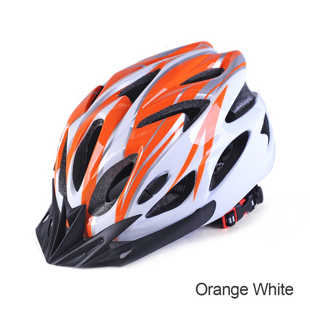 Casco ligero de motocicleta para hombre y mujer, protector de seguridad para bicicleta de carretera, MTB,: Orange White