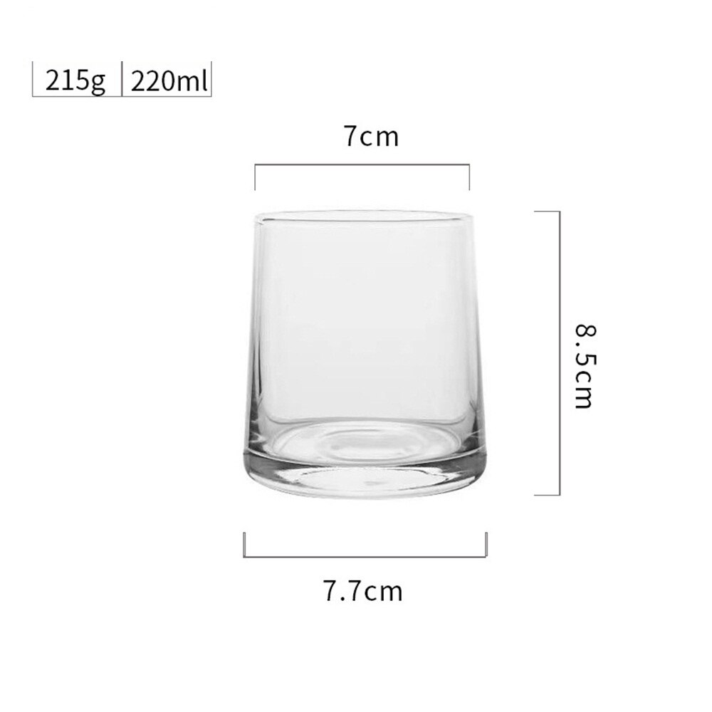 220ML Japanese Style Water Glass Colorful Household Whiskey Glass Thick Bottom Ion Plated Water Juice Glass Glass: Transparent