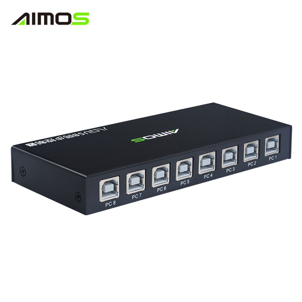AIMOS 8 Ports USB Kvm-switch USB Synchronizer KVM Switcher für Windows10 PC Tastatur Maus Drucker Synchronisation Controller