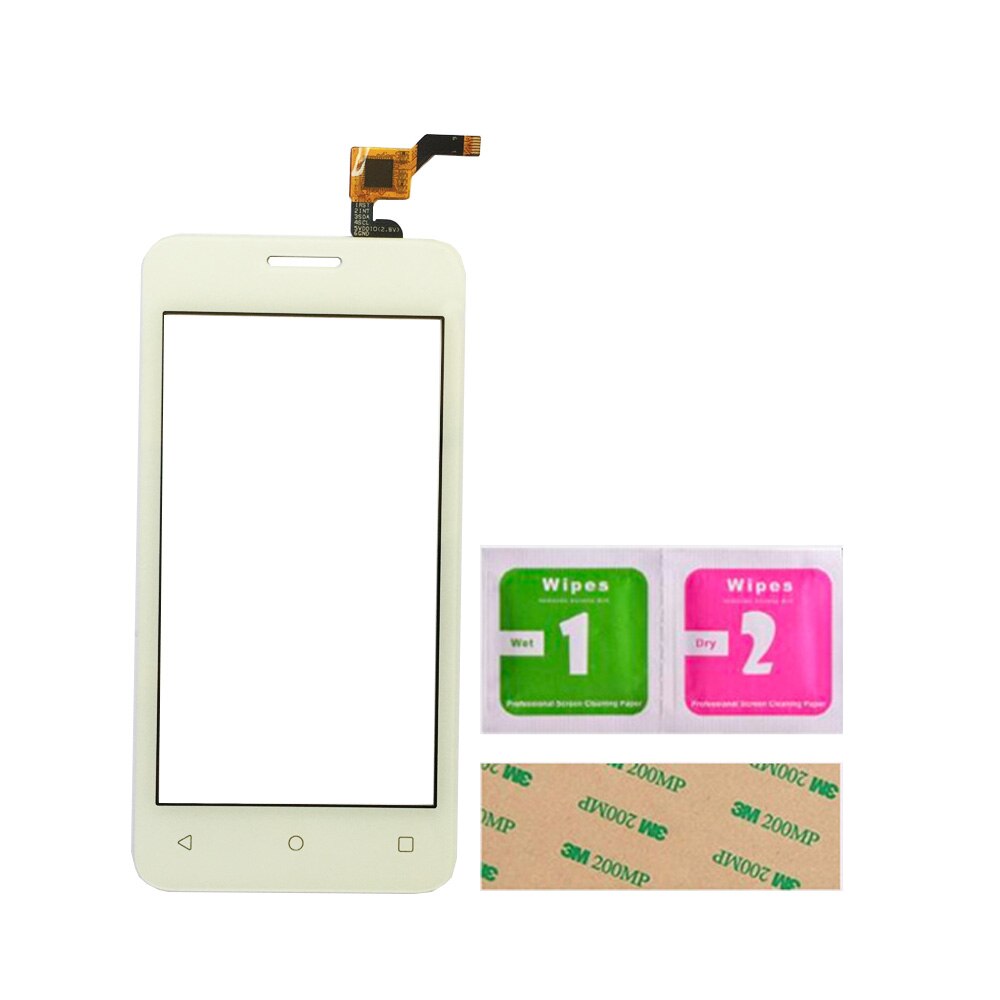 4.0 "Dello Schermo di tocco di Vetro Sensore Per Fly Stratus 6 FS407 Mobile Dello Schermo di Tocco Digitizer Vetro Anteriore di trasporto di Strumenti di 3M colla Salviette