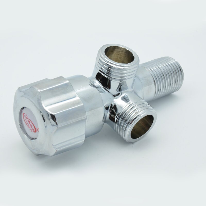 SPRING SUMMER DN15(2/1)Double Outlet Brass Steel Angle Valve Kitchen Bathroom Accessories Water Heater Angle Valves JFS1001