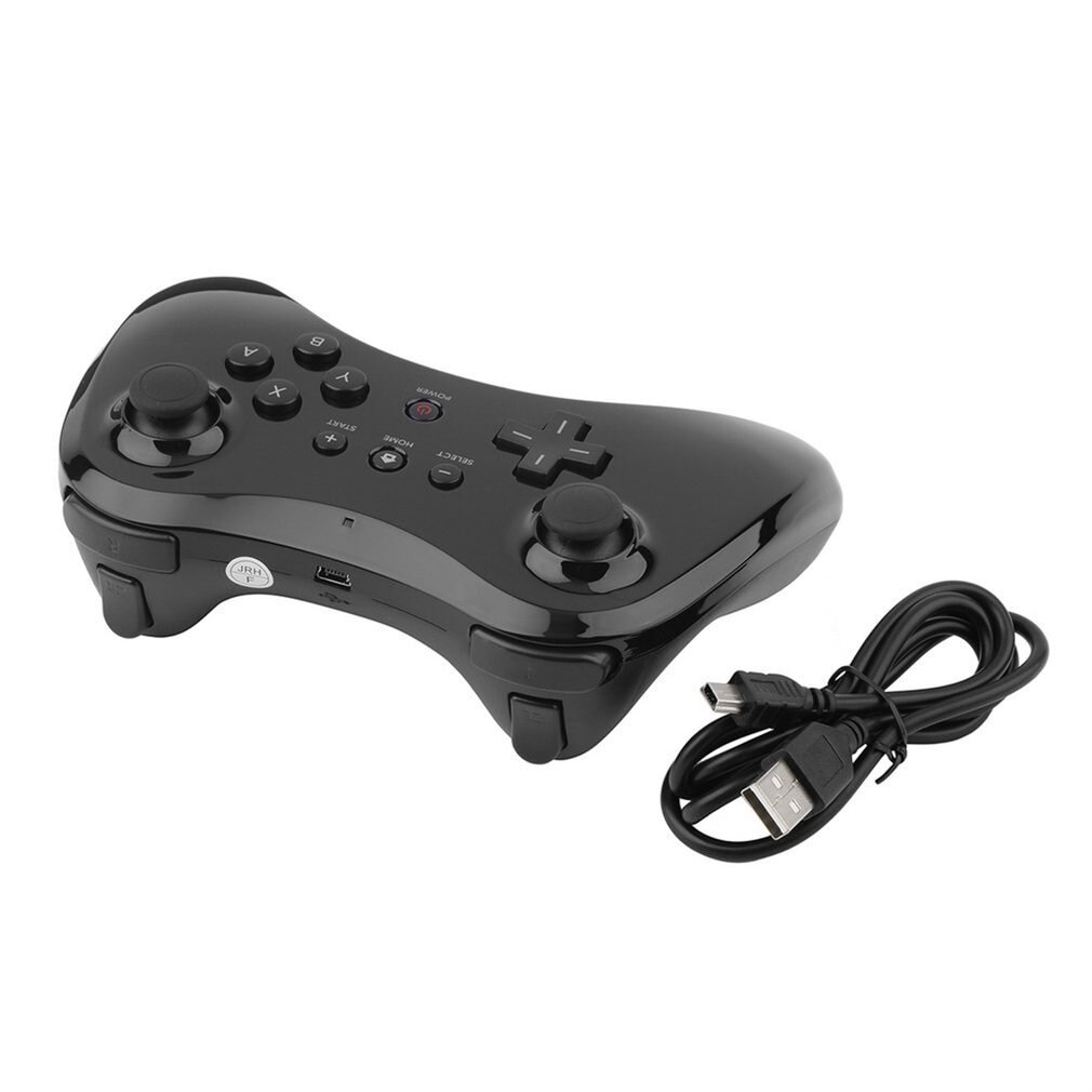 Ergonomic Wireless Controller Gamepad Joypad Joystick Remote Black Wireless Controller Suitable for Nintend Wii U Pro: Default Title