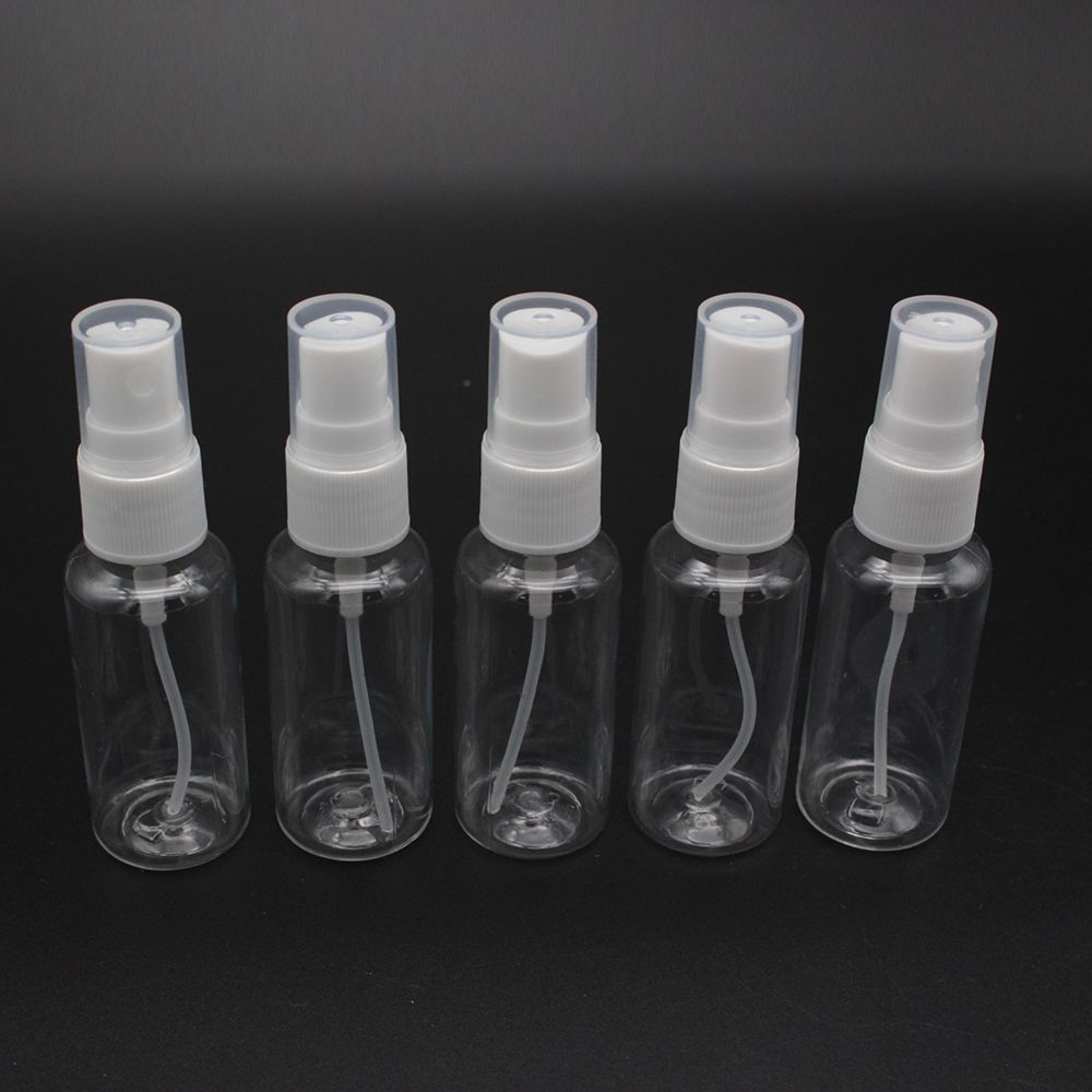 Vit genomskinlig plastsprayflaska parfym parfymflaska för kvinnor påfyllningsbar atomizer 30ml tomma kosmetiska behållare
