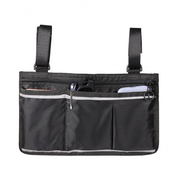 1pc Rollstuhl Seite Tasche Rollstuhl Rucksack Armlehne Tasche Gehhilfe Oxford Leichte Hängen Tasche Wasserdicht für Rollstuhl: Schwarz