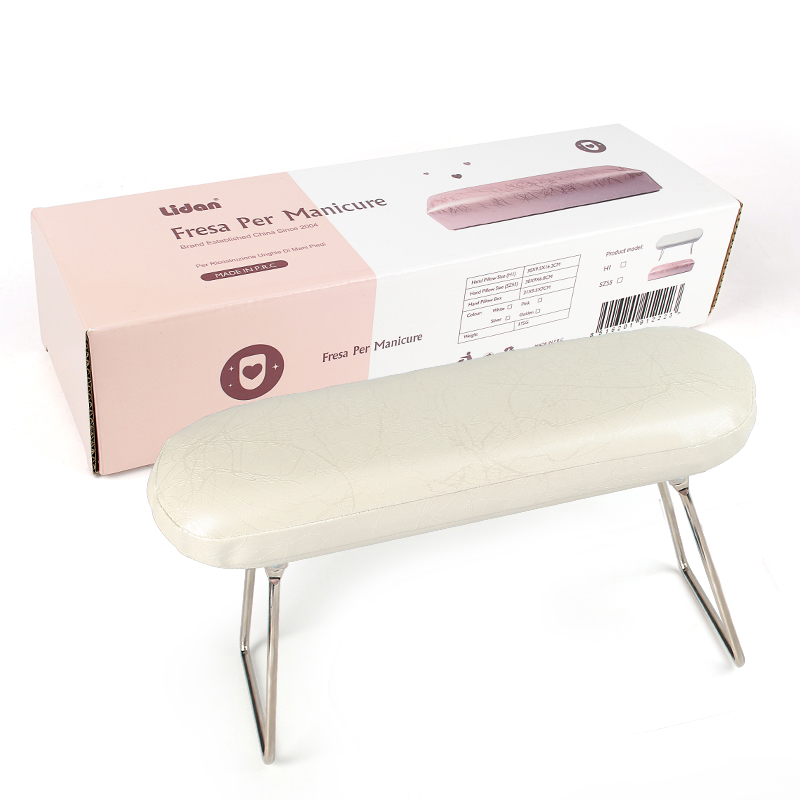 Almohadilla de mano para manicura, soporte de almohada de esponja para brazo pequeño, almohadilla lavable para salón de uñas, soporte de Metal, reposabrazos de cuero, 1 pieza