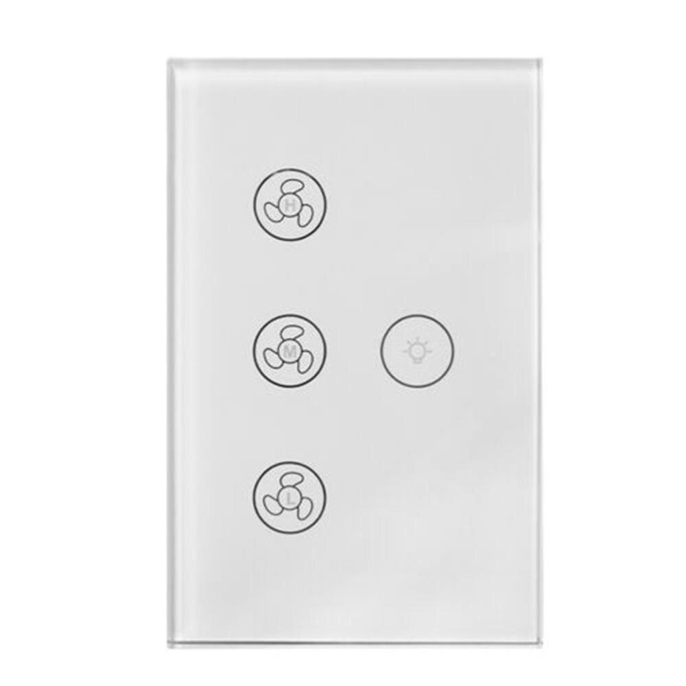 EU WiFi Smart Ceiling Fan Wall Touch Switch APP Remote Timer and Speed Control Glass Panel For Alexa and Google Home Fan Parts