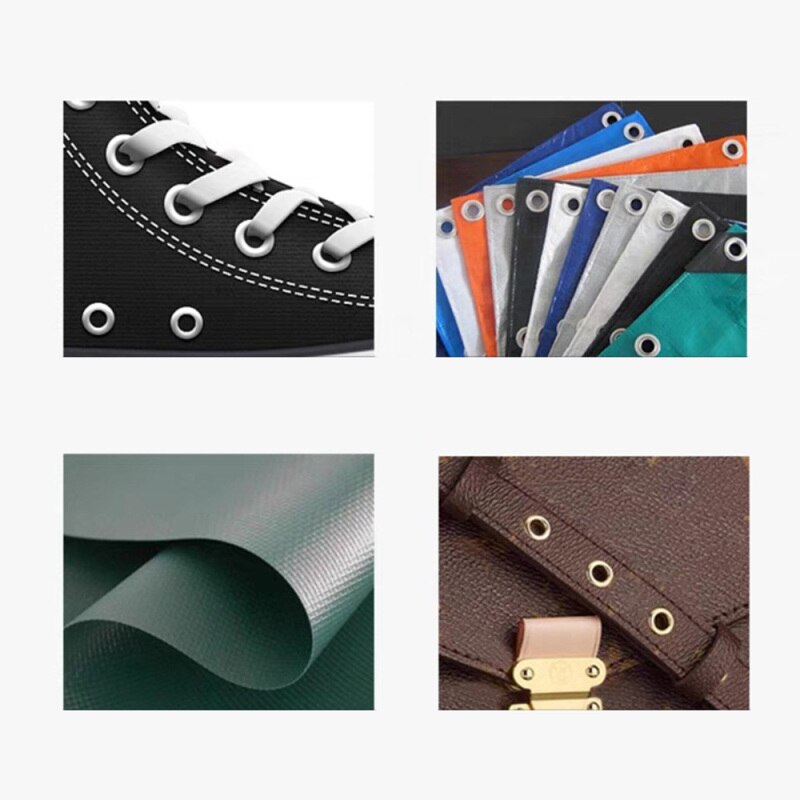 Ojales perforados de acero inoxidable para zapatos, accesorios de decoración para cinturón de ropa, 100 unids/paquete